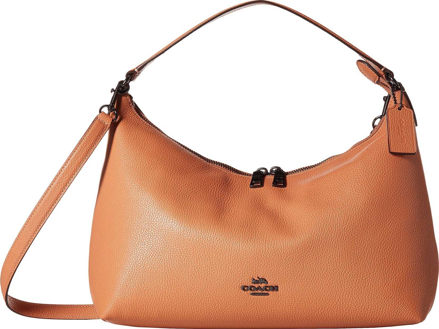 COACH Pebbled Leather East/West Celeste Convertible Hobo Dark Blush