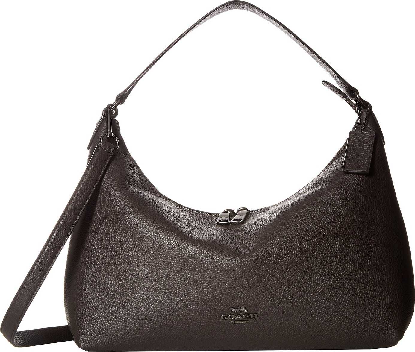 COACH Pebbled Leather East/West Celeste Convertible Hobo Chestnut