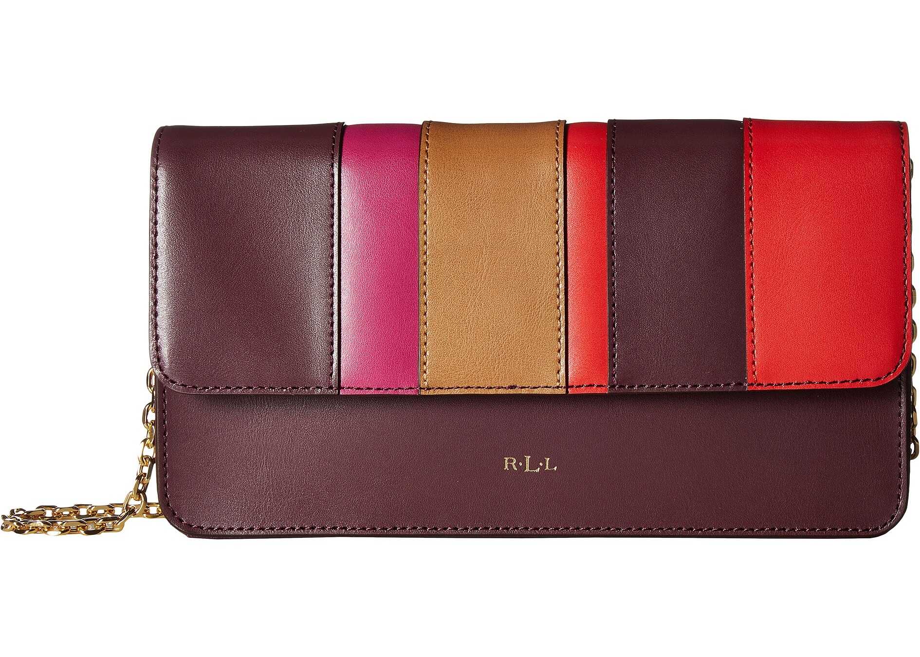 Geanta femei Ralph Lauren Newbury Farrah Clutch Claret Multi