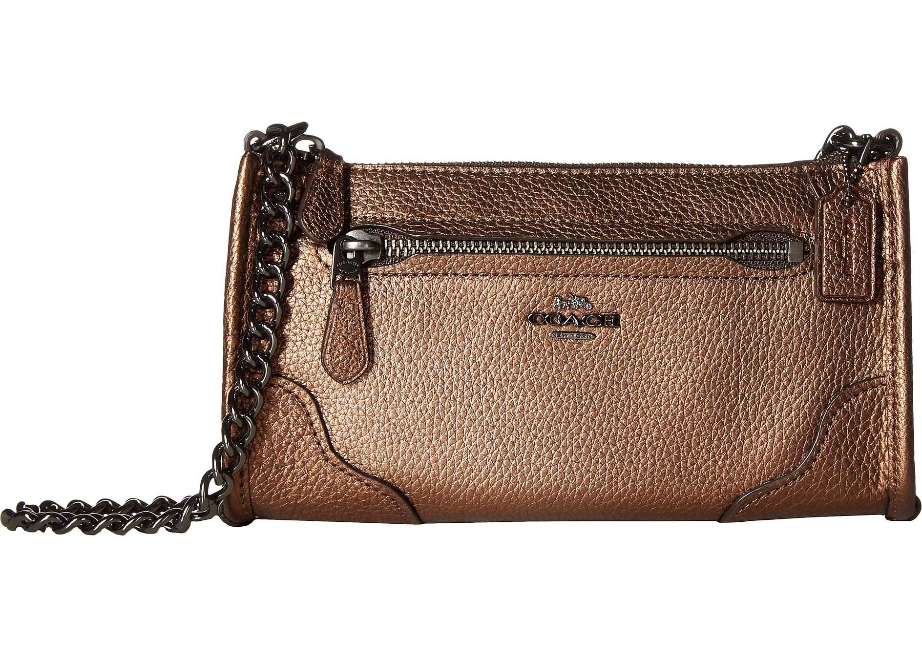 COACH Grain Leather Mickie Crossbody Bronze