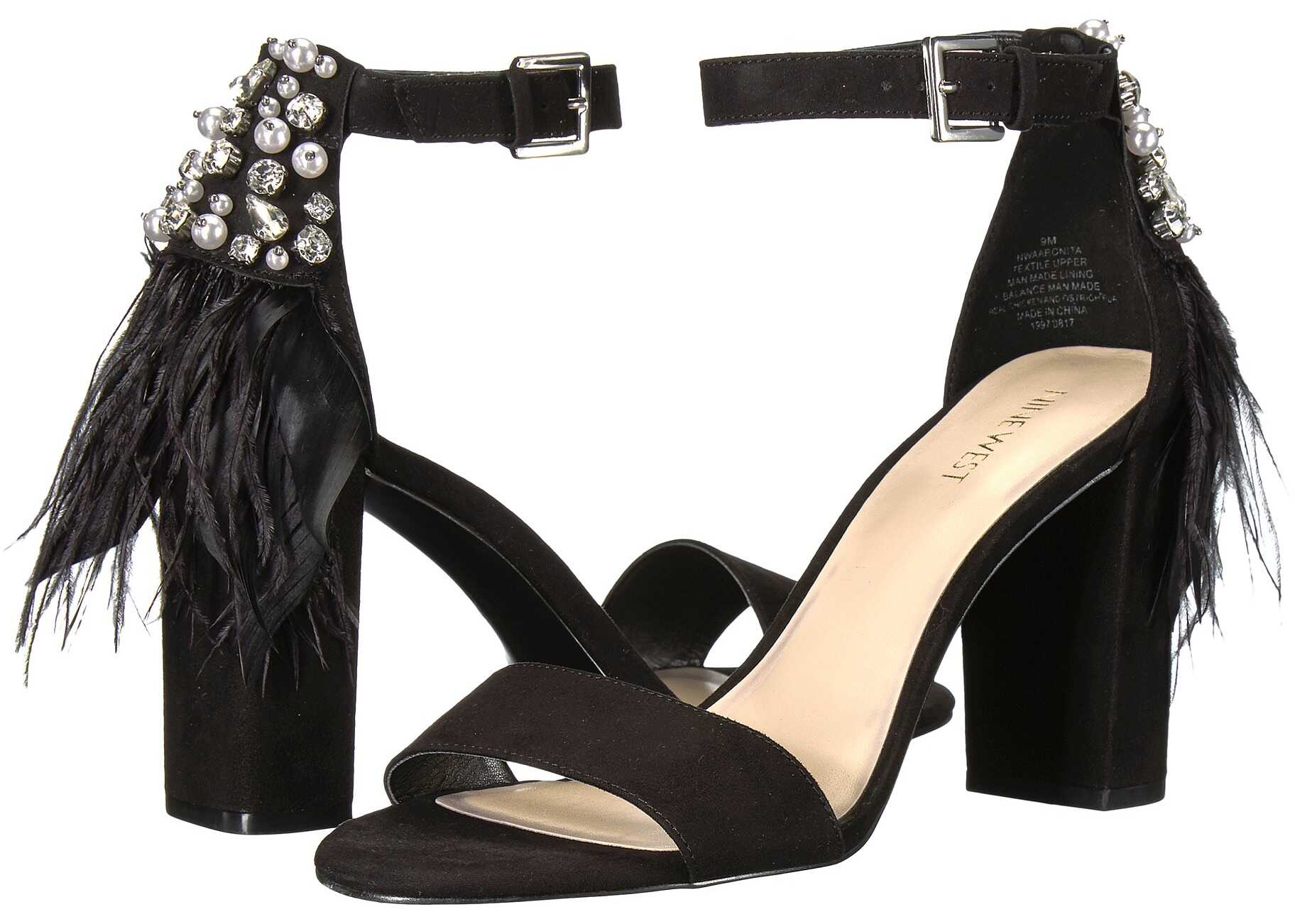 Sandala Nine West Aaronita Black Fabric