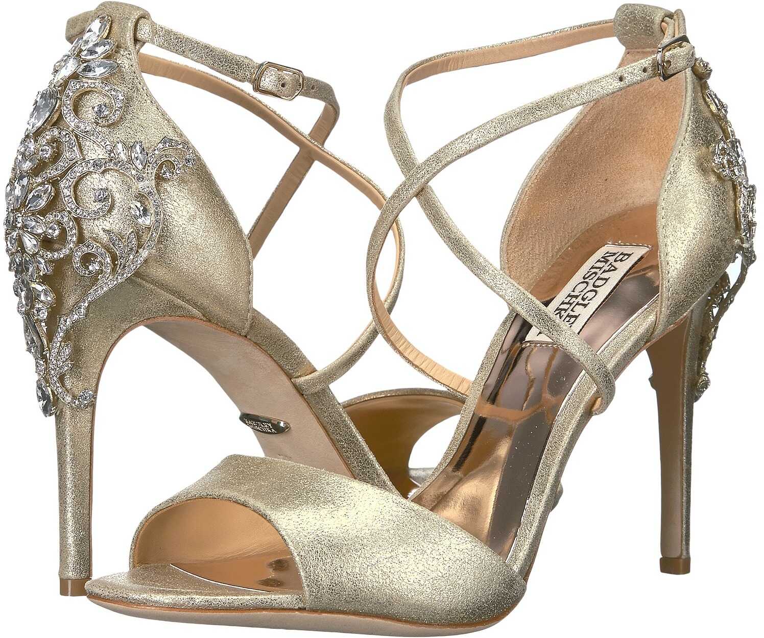 Pantof Badgley Mischka Karmen II Platino Metallic Suede