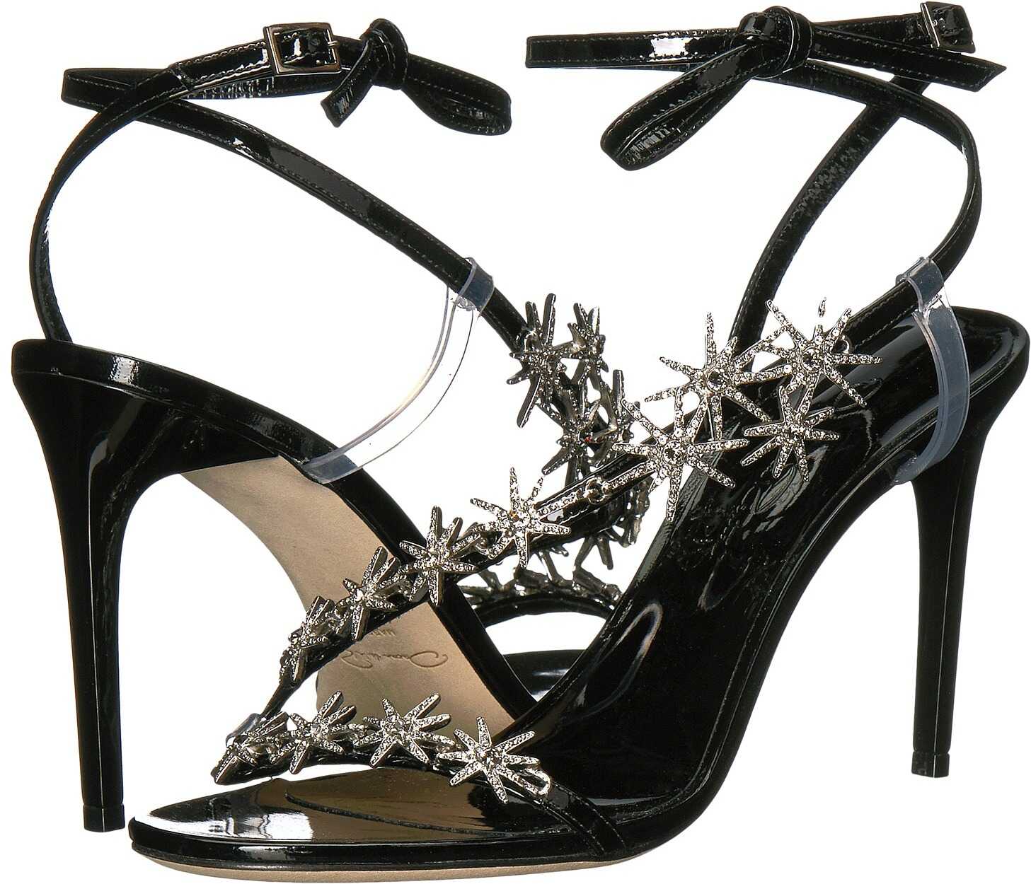 Pantof Oscar de la Renta Romy 90mm Black Patent/Star Crystals