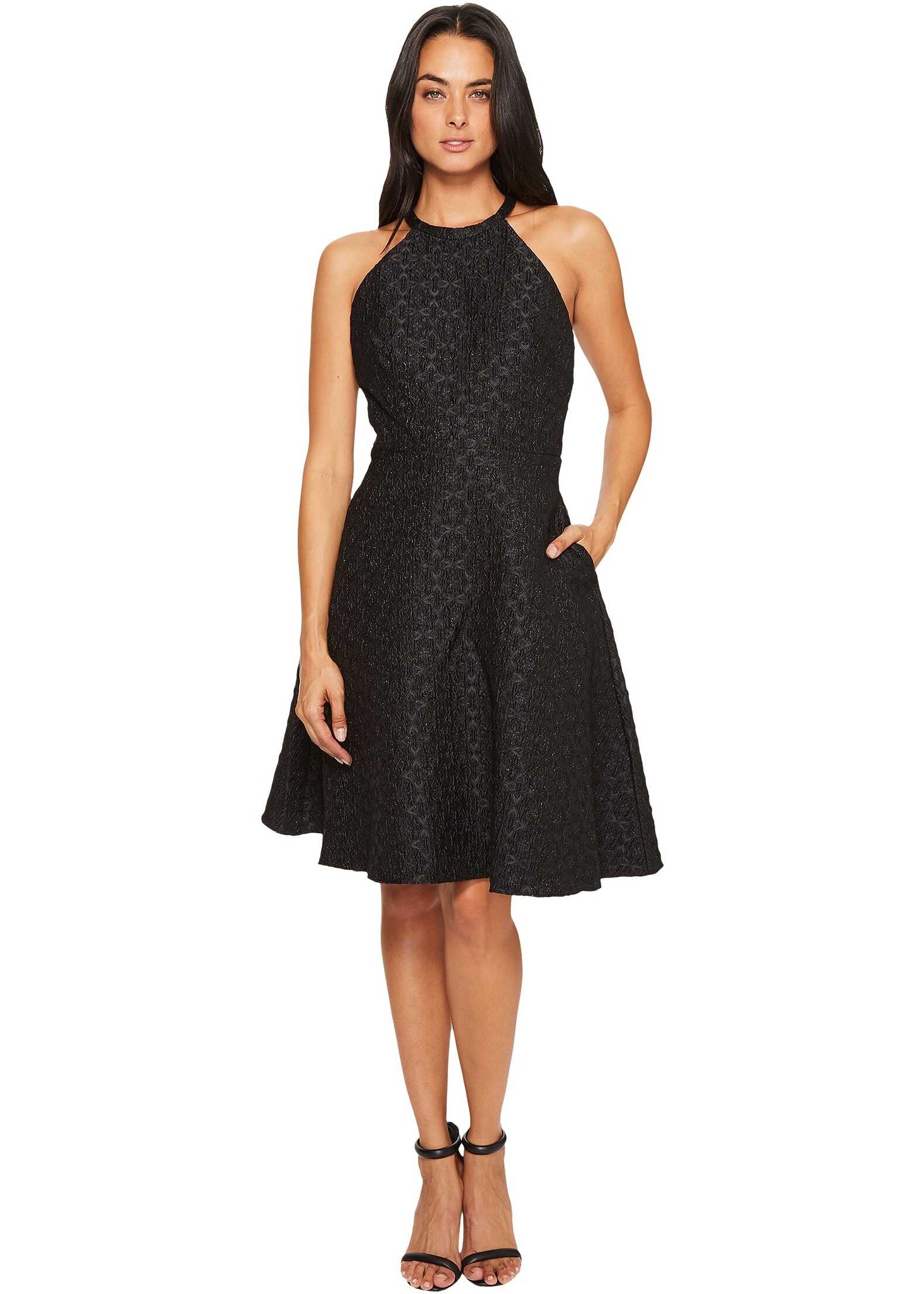 Rochie Badgley Mischka Halter Bow Dress Black