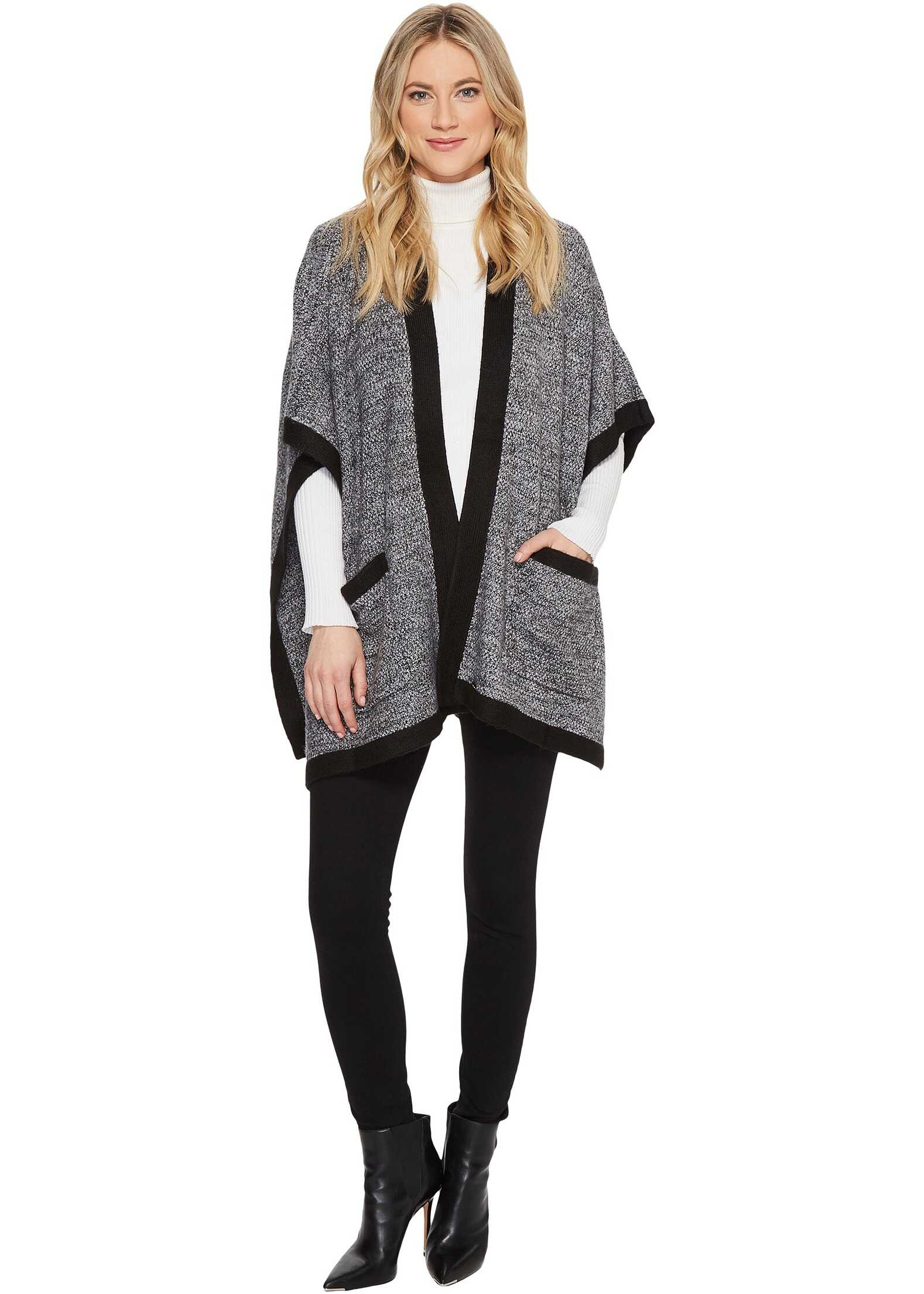 Pulover Calvin Klein Marl Patch Pocket Ruana Black
