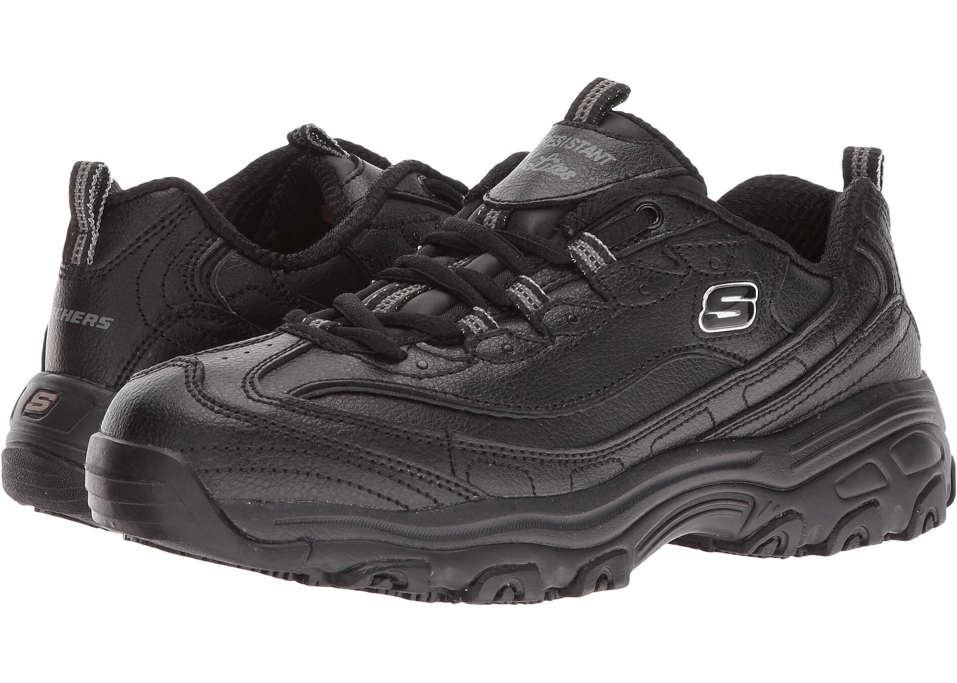 Tenis SKECHERS Work D'lite SR - Marbleton Black Embossed Leather/Trim