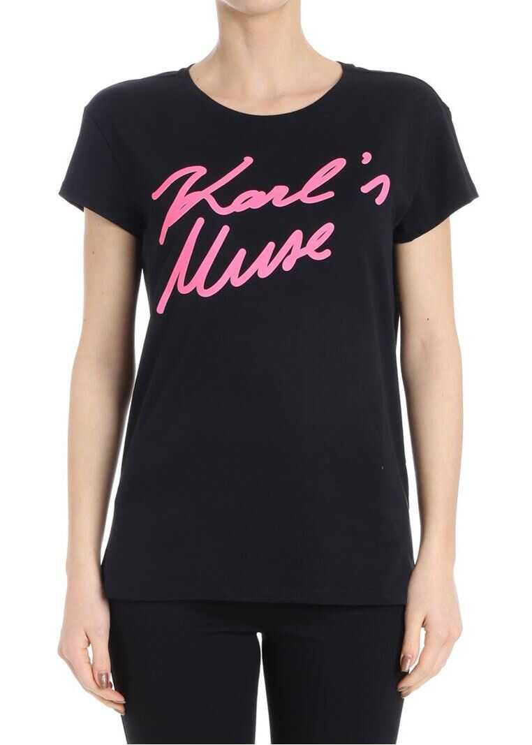 Tricou Karl Lagerfeld Karl Muse T-Shirt Black
