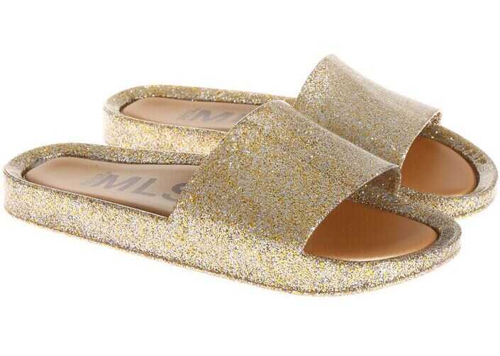 MELISSA Glittered Slides Gold