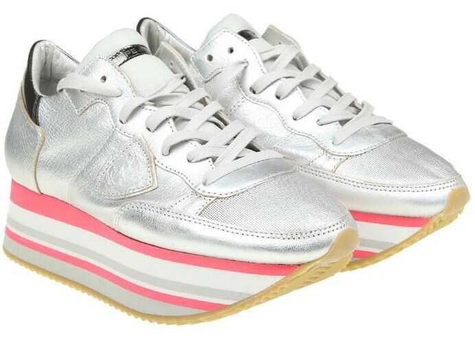 Tenis Philippe Model Eiffel Silver Sneakers Silver