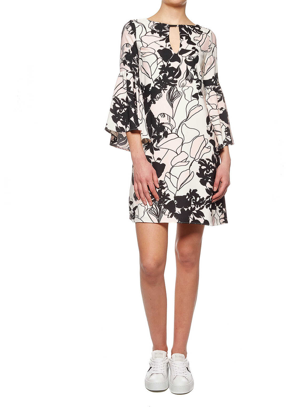 Rochie Liu Jo Printed crêpe dress Multi-Coloured