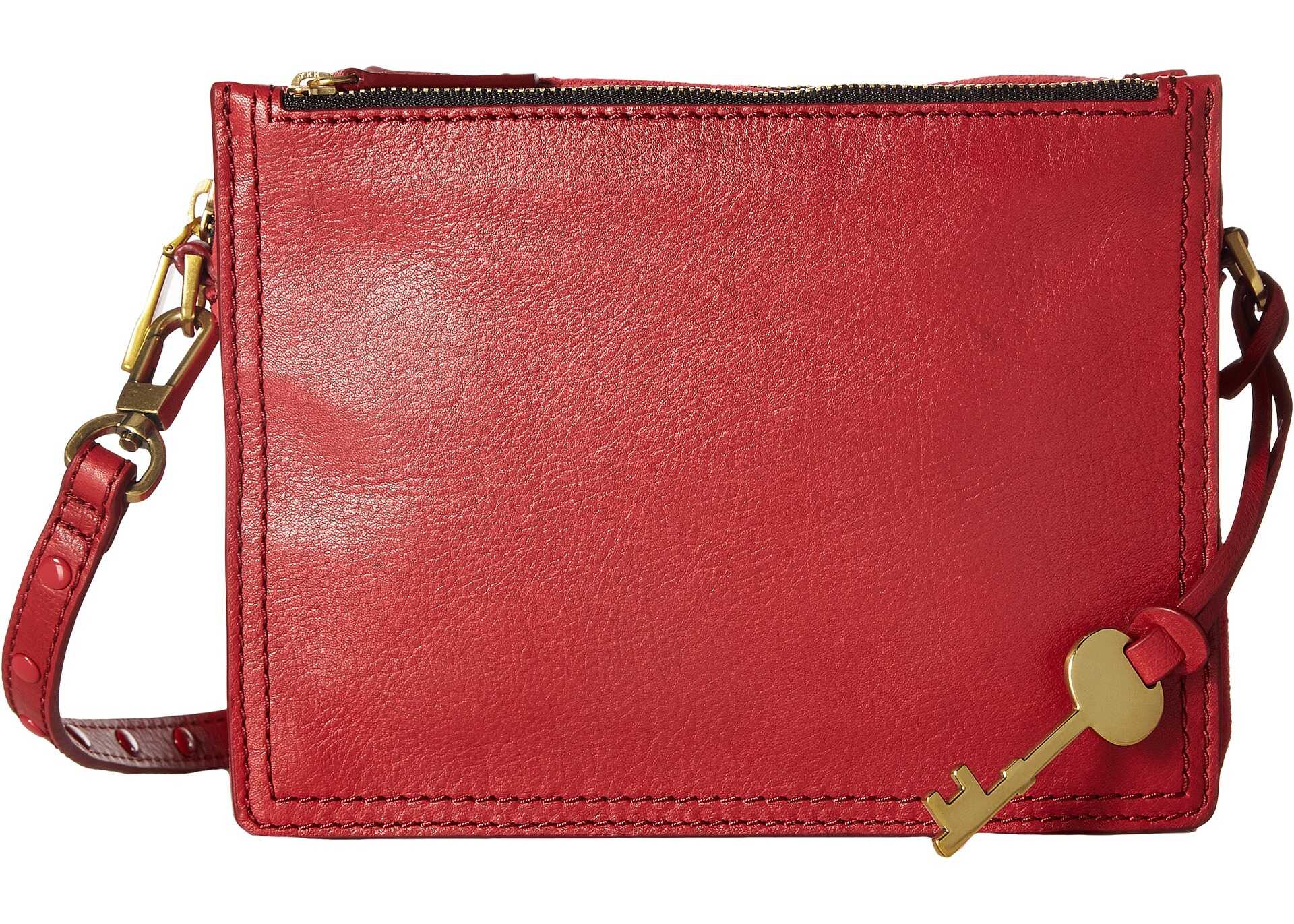 Geanta femei Fossil Campbell Crossbody Red Velvet