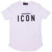 Tricouri White T-Shirt With Icon Print Baieti