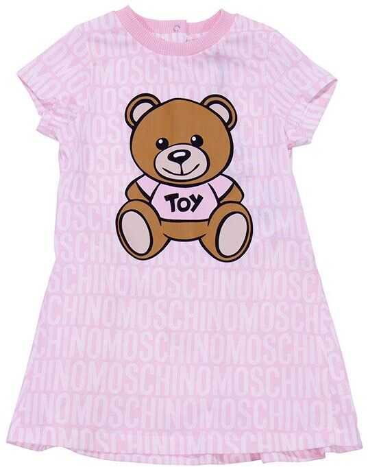 Rochie Moschino Pink Teddy Bear Dress With Logo Print Pink