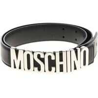 Curele Silver Moschino Logo Belt In Black Femei