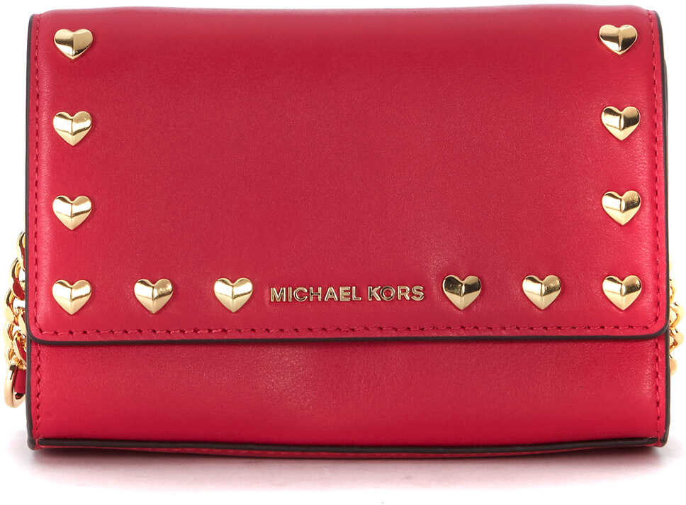 Geanta femei Michael Kors Ruby Ultrapink Leather Shoulder Bag With Heart Studs Pink