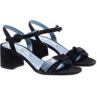 Incaltaminte Black Sandals With Light Blue Logo Femei