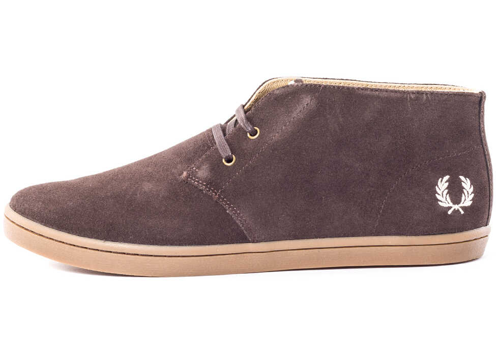 Gheata Fred Perry Byron Mid Chukka Boots In Dark Chocolate Brown