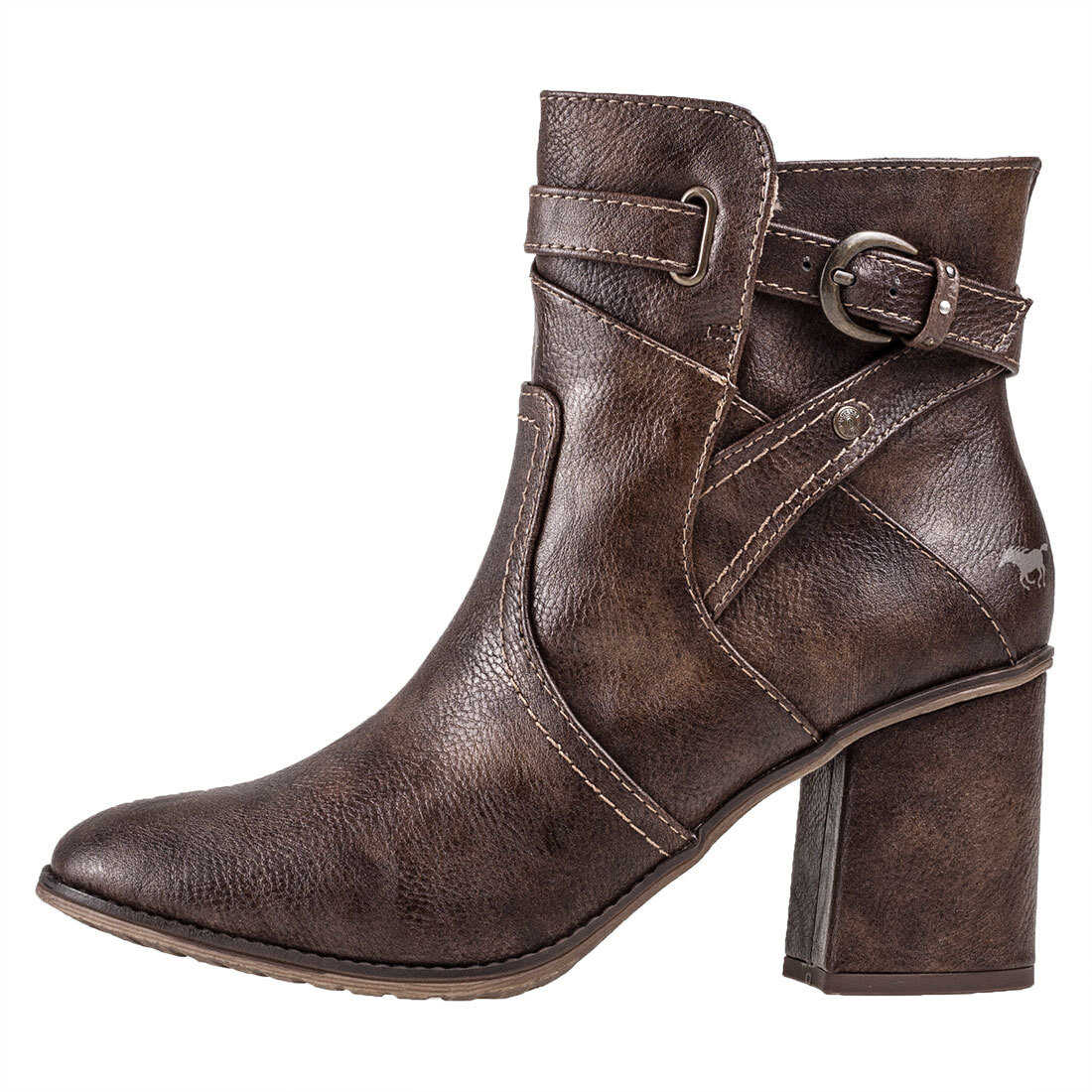 Gheata Mustang Heeled Ankle Boots In Brown Brown
