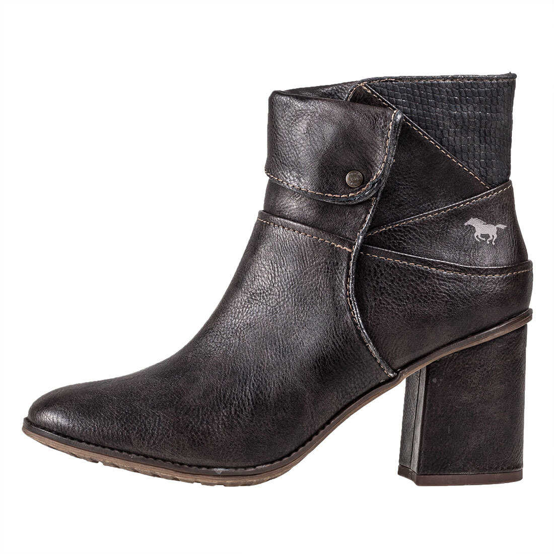 Gheata Mustang Heeled Ankle Boots In Dark Brown Brown