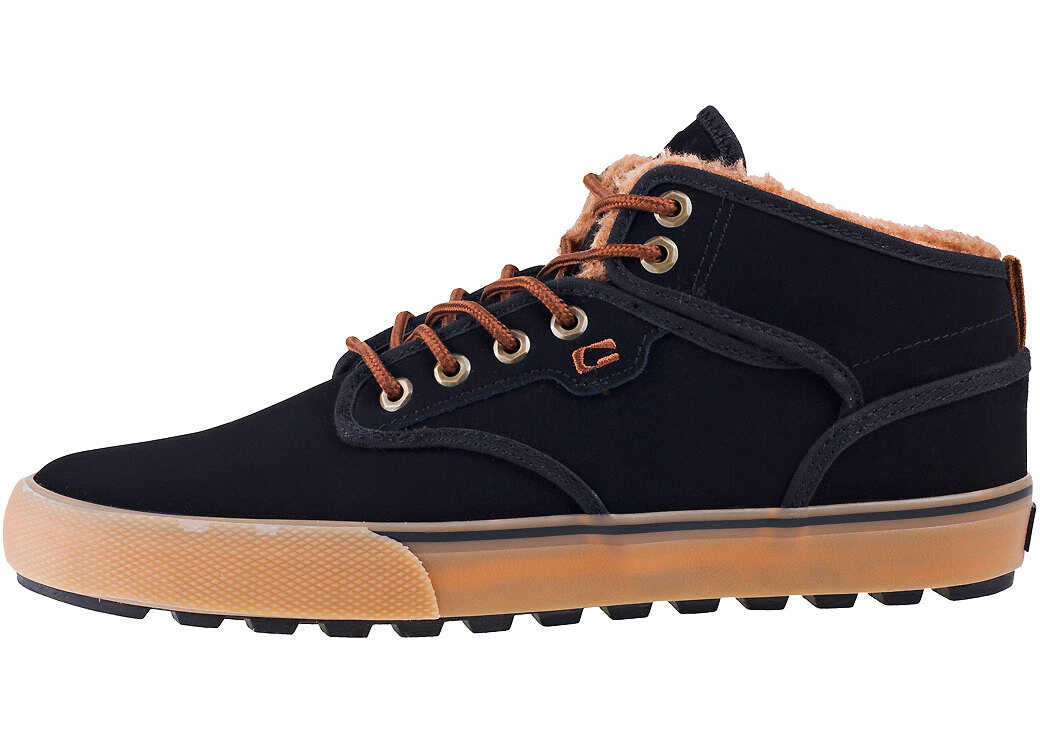 Gheata Globe Motley Mid Fur Chukka Boots In Black Gum Black