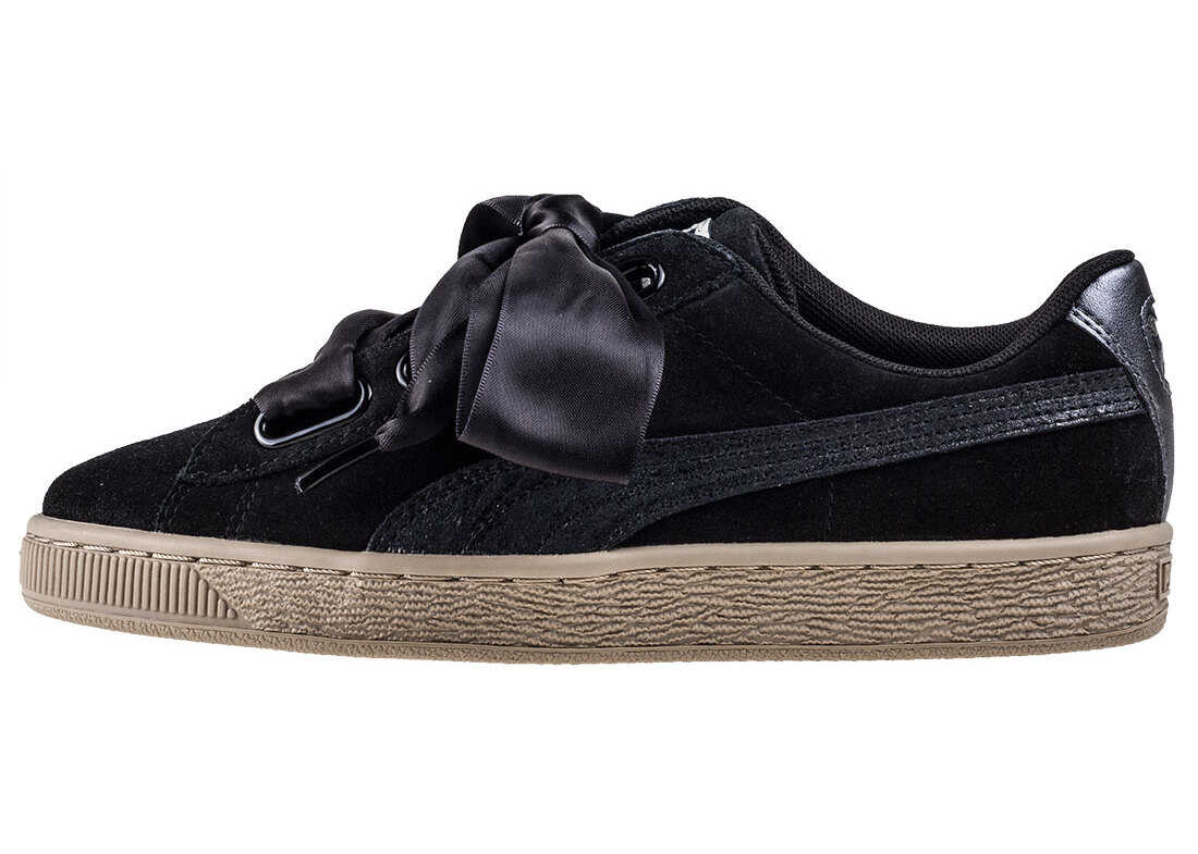 Tenis PUMA Suede Heart Safari Trainers In Black Black