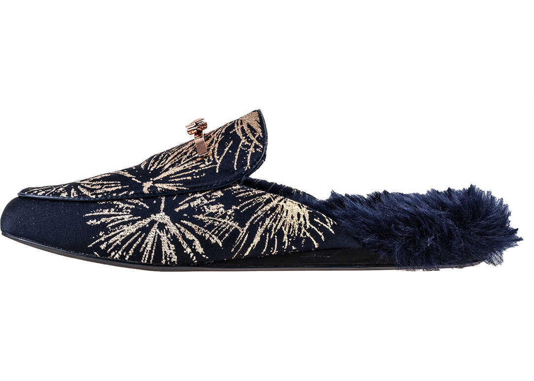 Tenis Ted Baker Kerriy Stardust Fur Slip On In Navy Gold Blue