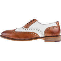 Pantofi Handcrafted Gatsby Brogues In Tan White Barbati