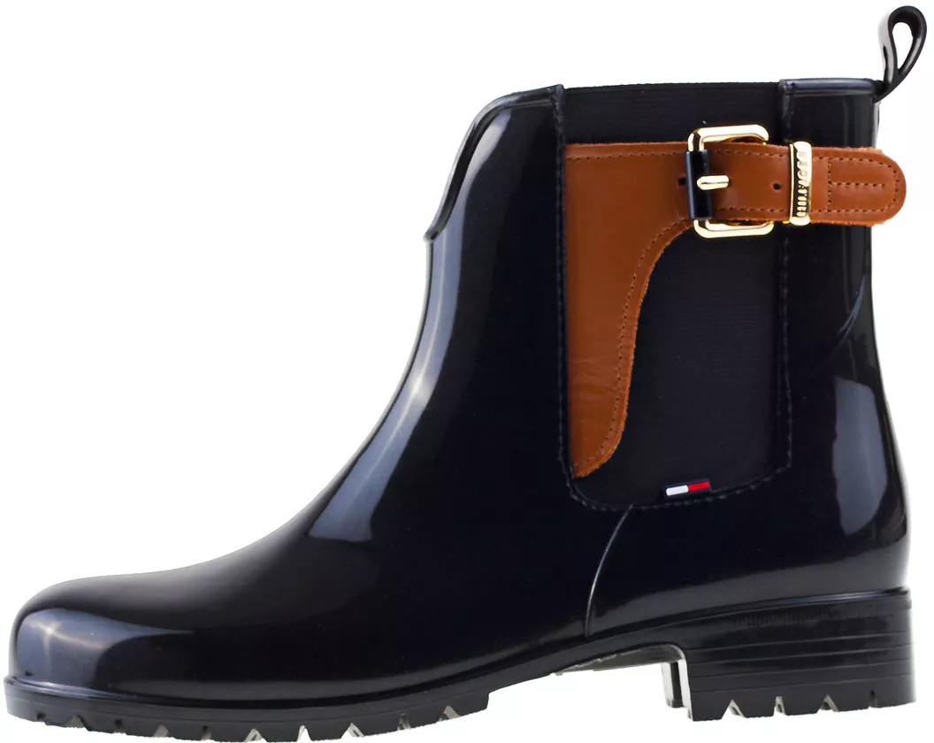 Gheata Tommy Hilfiger Oxley 2Z2 Wellington Boots In Black Tan Black