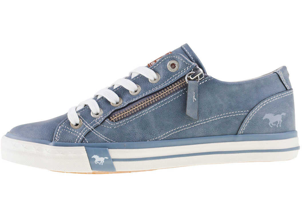Tenis Mustang Low Top Side Zipper Trainers In Sky Blue Blue
