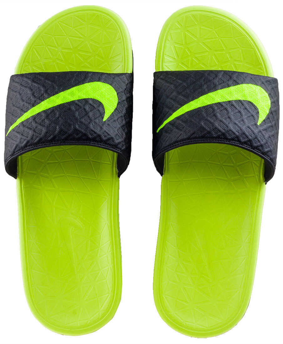 Slap Nike Benassi Solarsoft Slide In Black Lime Black