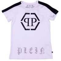 Tricouri White Printed T-Shirt With Rhinestones Baieti