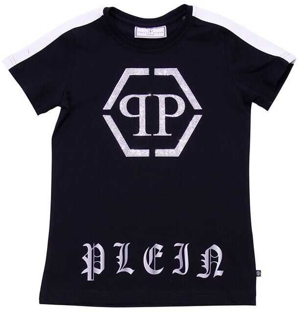 Tricou Philipp Plein Black Printed T-Shirt With Rhinestones Black