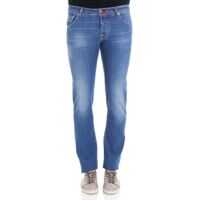Blugi Blue 5 Pocket Jeans With Striped Details Barbati
