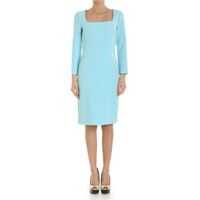 Rochii Moschino Turquoise Dress With Square Neckline