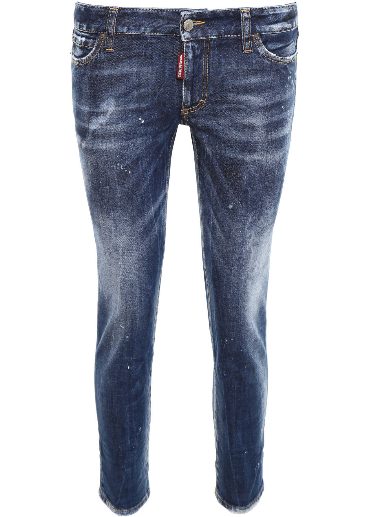 Blug DSQUARED2 Cropped Super Skinny Jeans BLUE DENIM