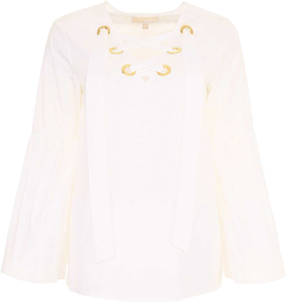 Camasa Michael Kors Lace-Up Blouse WHITE