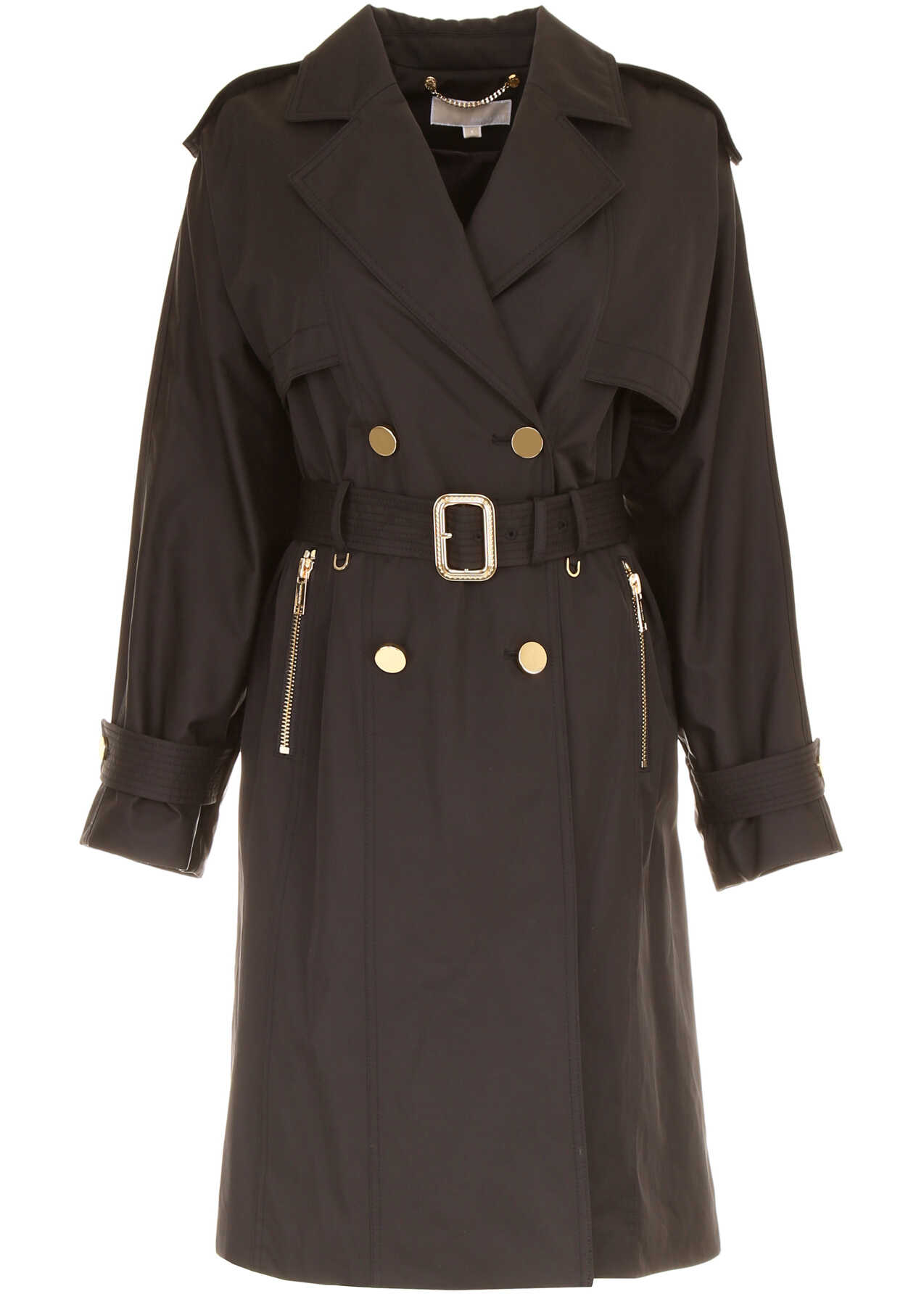 Pardesiu Michael Kors Wide-Sleeved Trench Coat BLACK