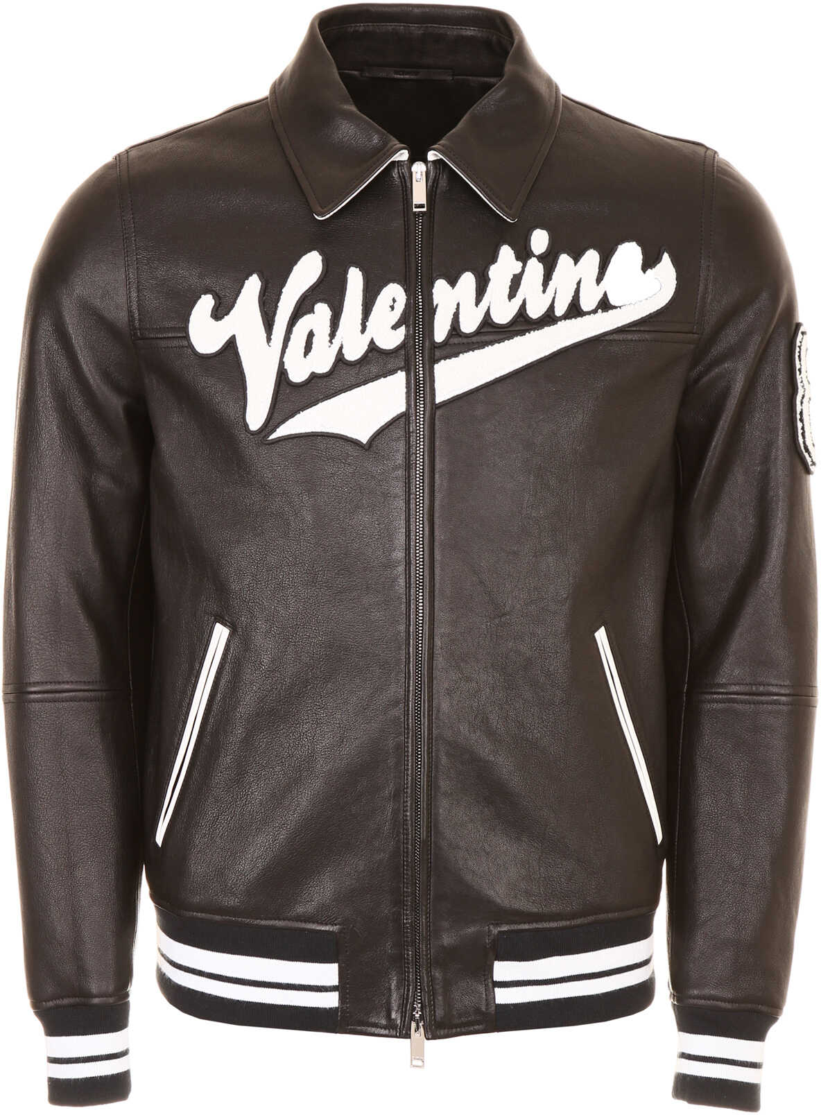 Geaca Valentino Garavani Jacket With Embroidered Patches NERO BIANCO
