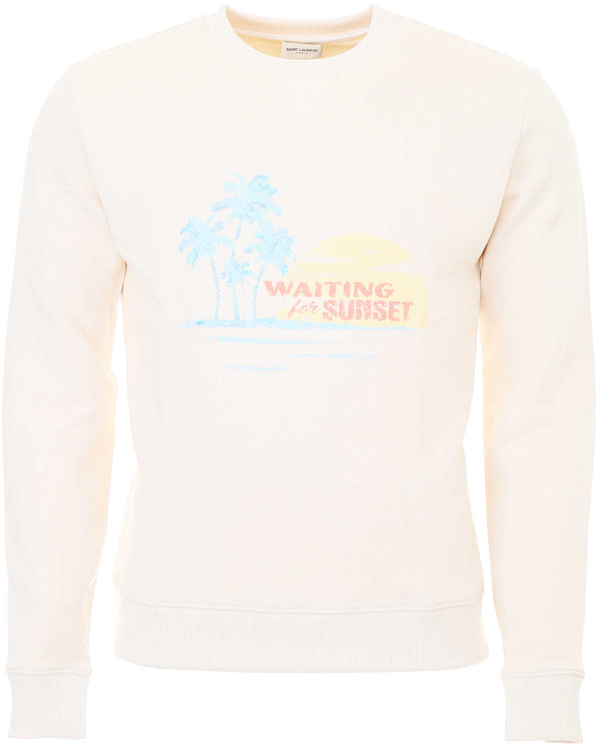 Bluza Saint Laurent Sunset Embroidery Sweatshirt OFF WHITE MULTICOLOR