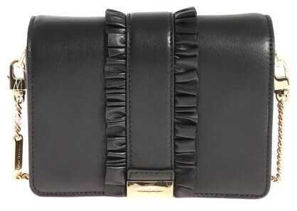 Geanta femei Michael Kors Black Leather Gusset Clutch Bag With Ruffles Black