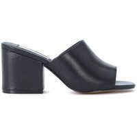 Pantofi cu Toc Steve Madden Dalis Black Leather Sabot