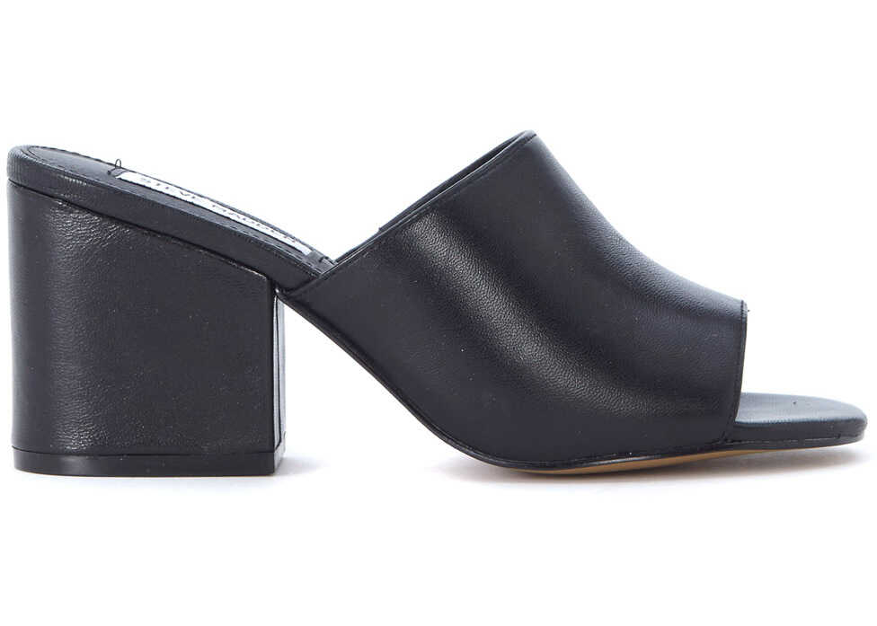 Sandala Steve Madden Dalis Black Leather Sabot Black