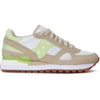 Tenisi & Adidasi Saucony Shadow Beige Suede, White Mesh And Green Leather Sneakers