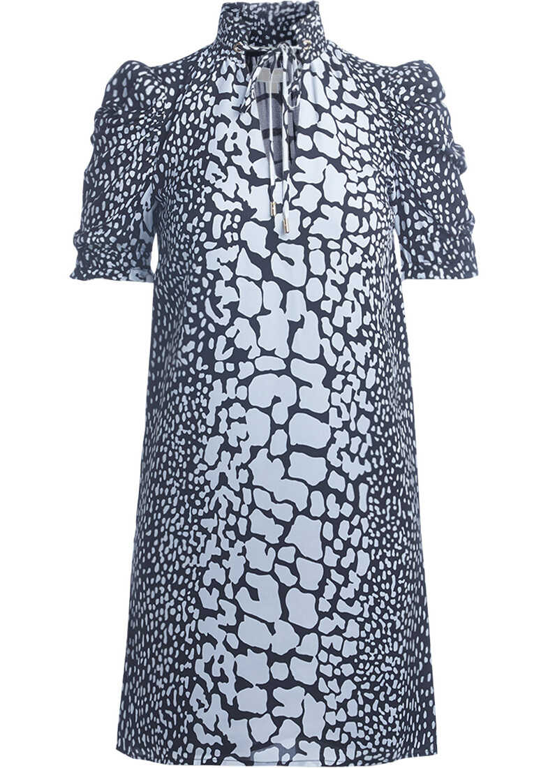 Rochie Michael Kors Black And White Dress With Goffer Black