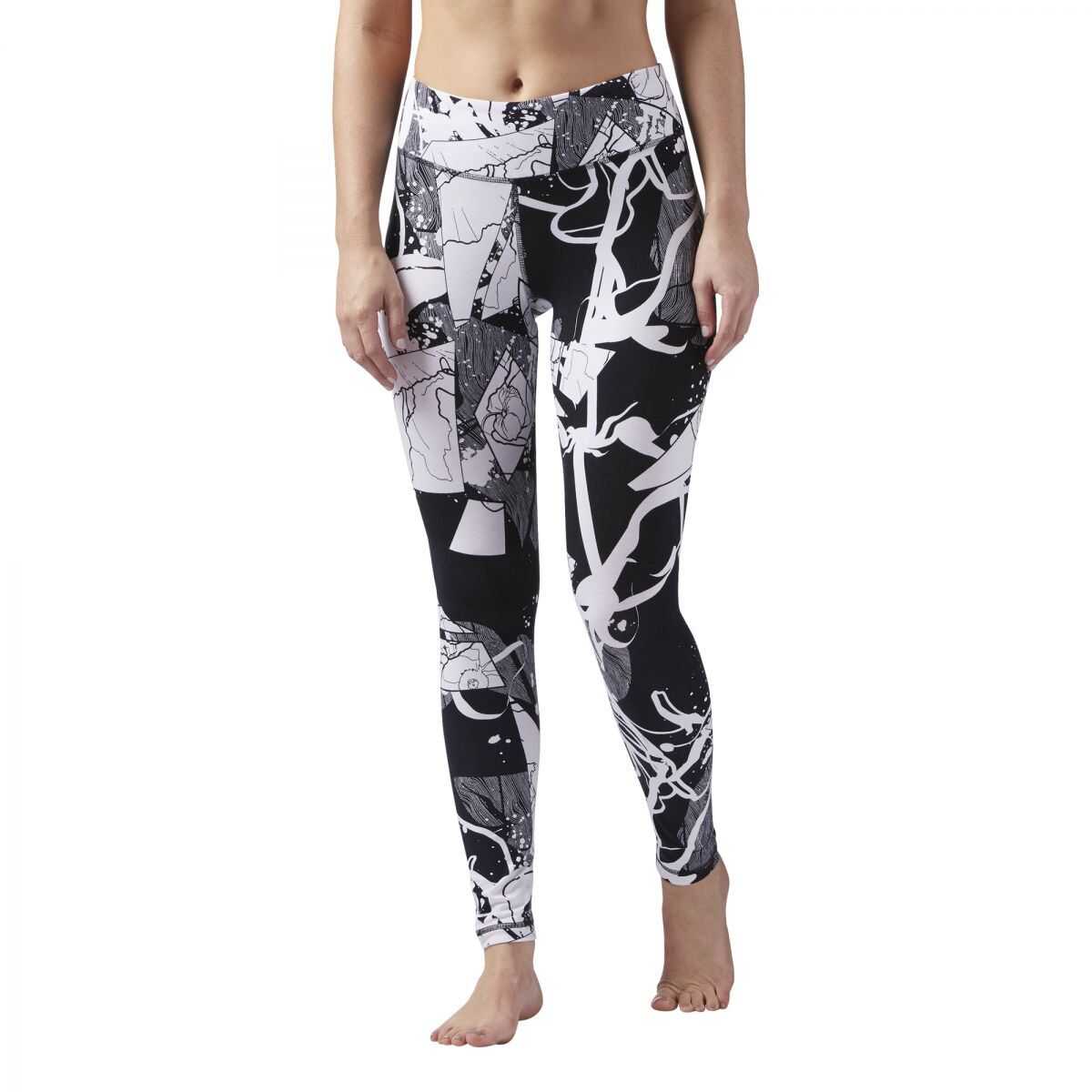 Colant Reebok EL LEGGING-ABSTRACT BLOSS BLACK