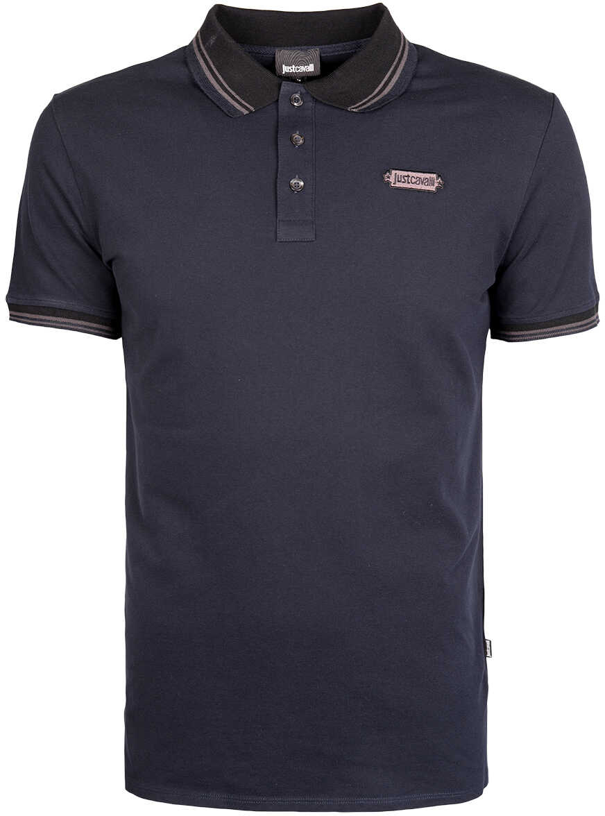 Tricou Roberto Cavalli Just Cavalli Koszulka Polo Granatowy