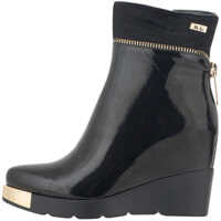 Ghete & Cizme Women's Dress Patent Wedged Boots In Black Color Femei