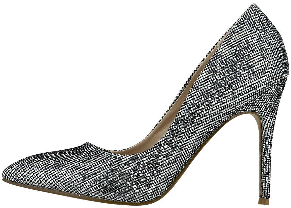 Pantof Louvel Pumps With Silver Sequins Grey