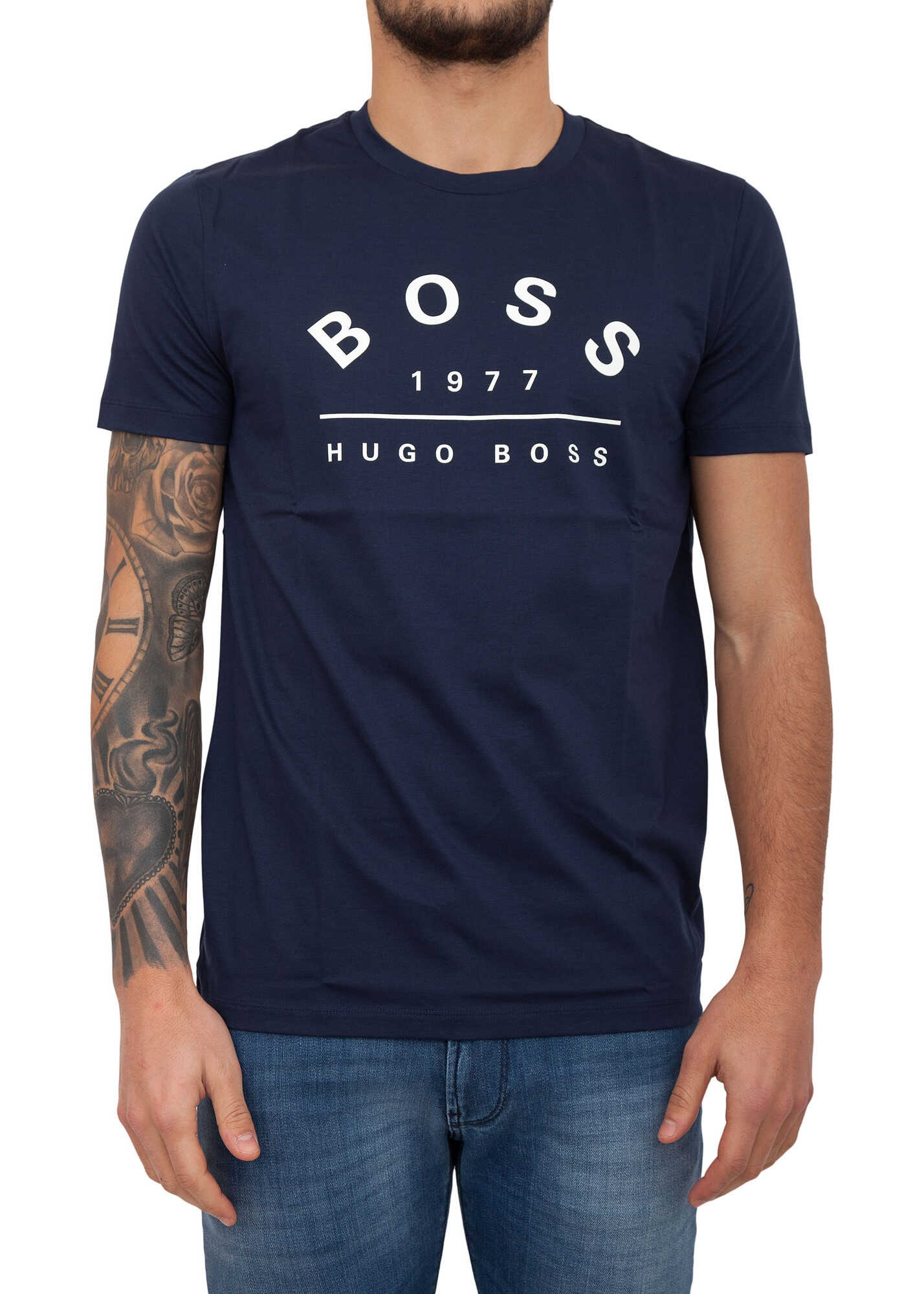 Tricou BOSS Hugo Boss 63E57BD5 BLUE