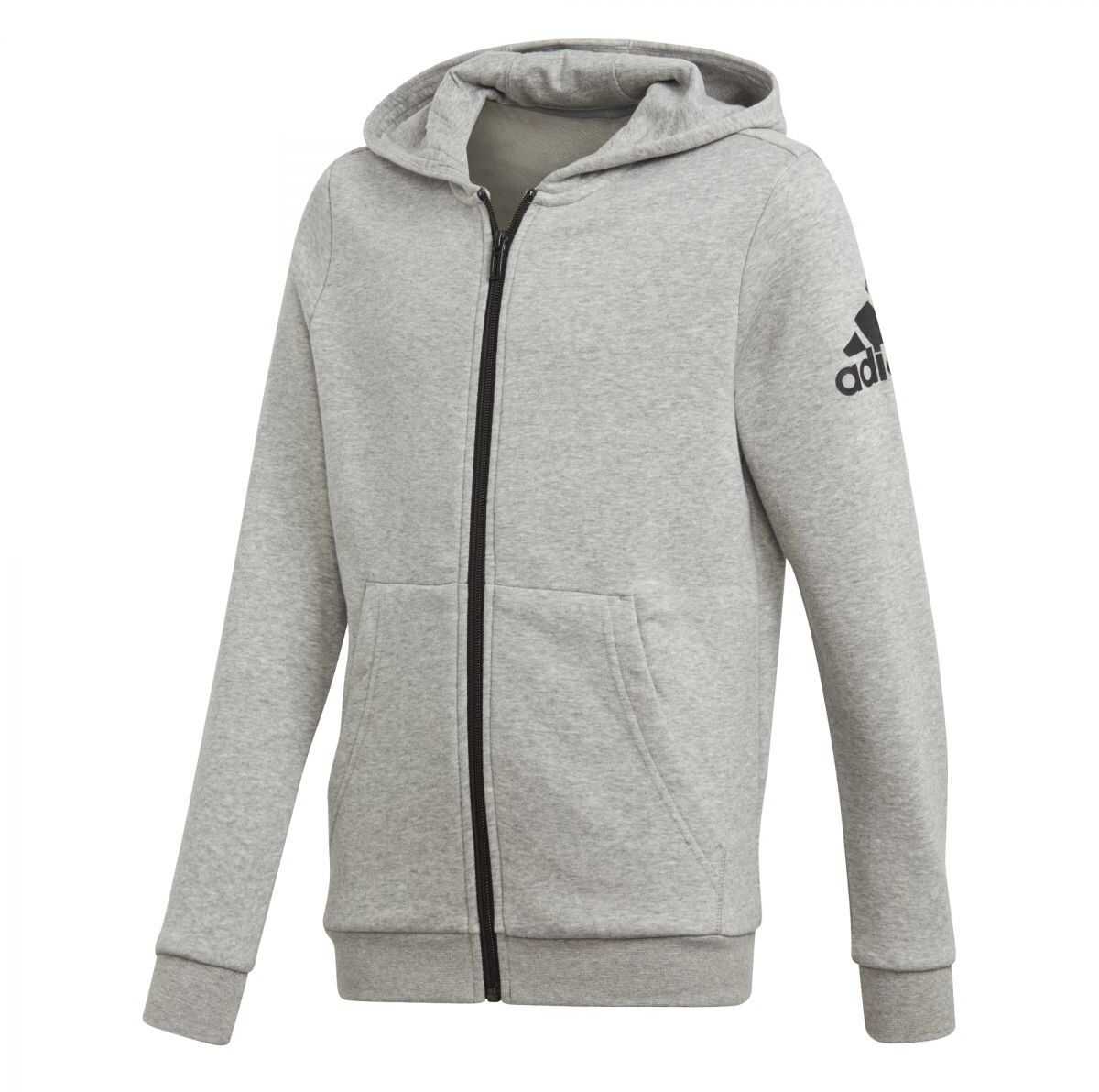 Bluza adidas YB LOGO FZ HOOD MGREYH/BLACK